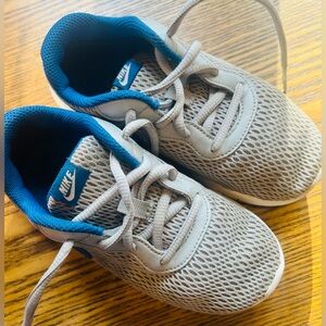 Nike Kids Mesh Sneakers in Gray and Blue 13C